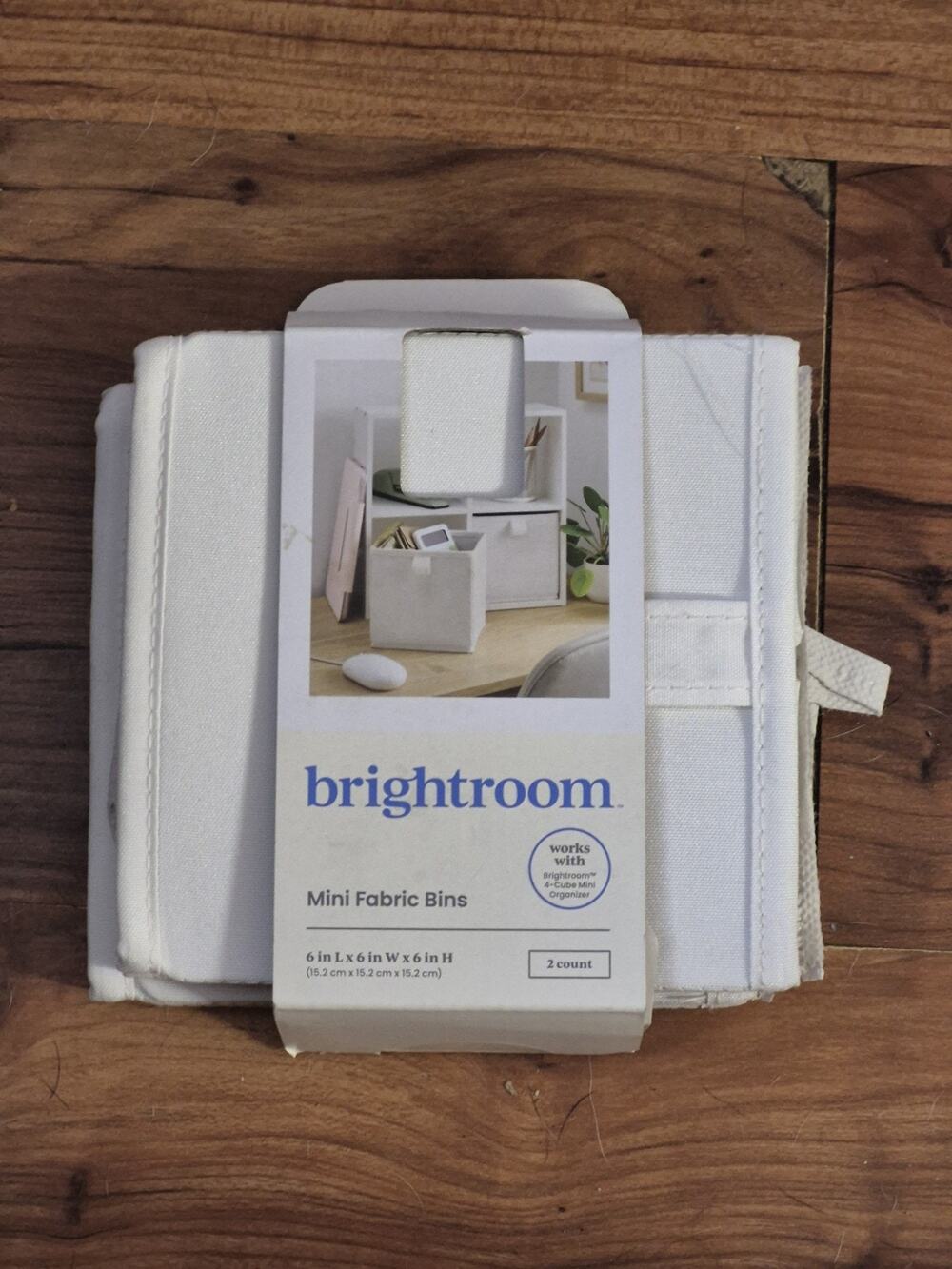 Brightroom Mini Collapsible Storage Bin 6” L x 6”W x 14” H White Set Of 2 S33